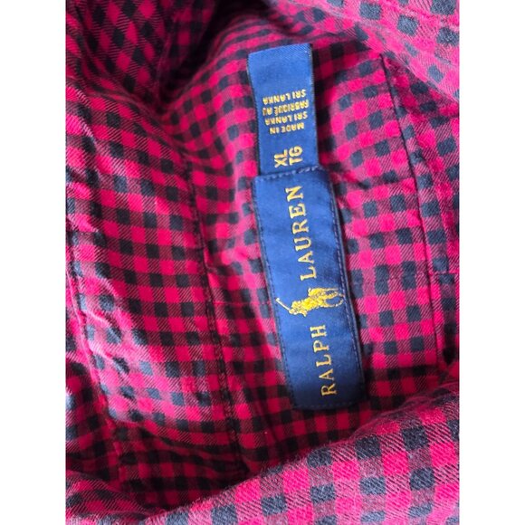 Ralph Lauren Mens XL Red & Black Checkered Button-Down Shirt - Picture 3 of 7
